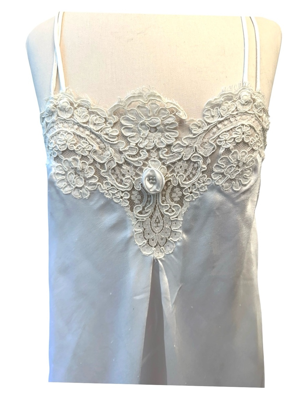 Christian Dior White on White Satin and Lace Nightgown - Picture 2 of 7